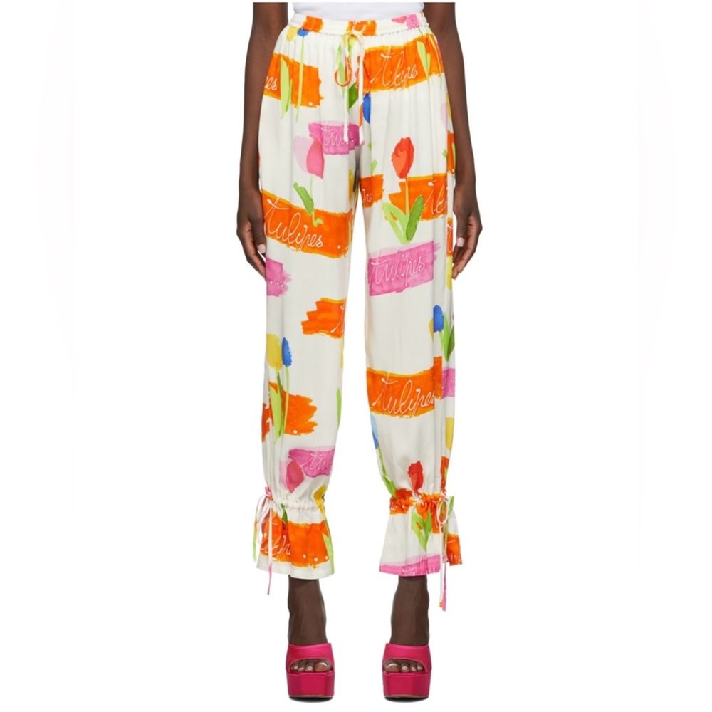Collina Strada | SZ Small | Flowy Parkour Pants Tulips | Vibrant Pink Orange NWT
